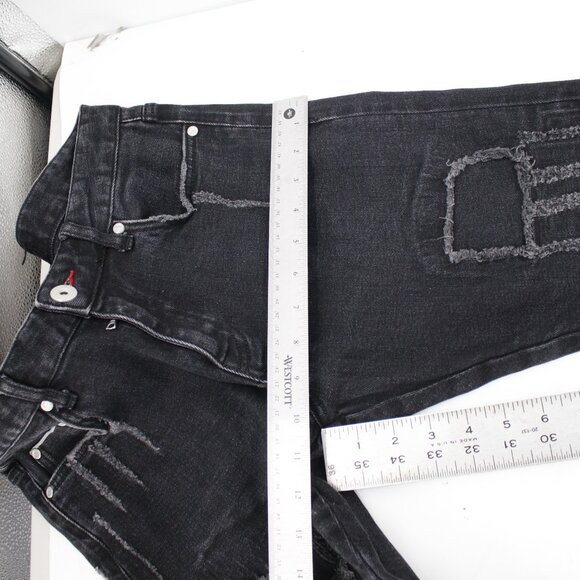 Represent Jeans Mens 30 Repairer Selvedge Vintage Black Ankle Zip Distressed - Picture 9 of 15
